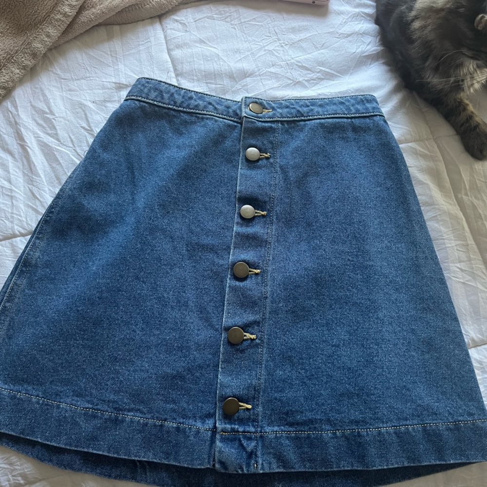 American Apparel Denim High Rise Skirt